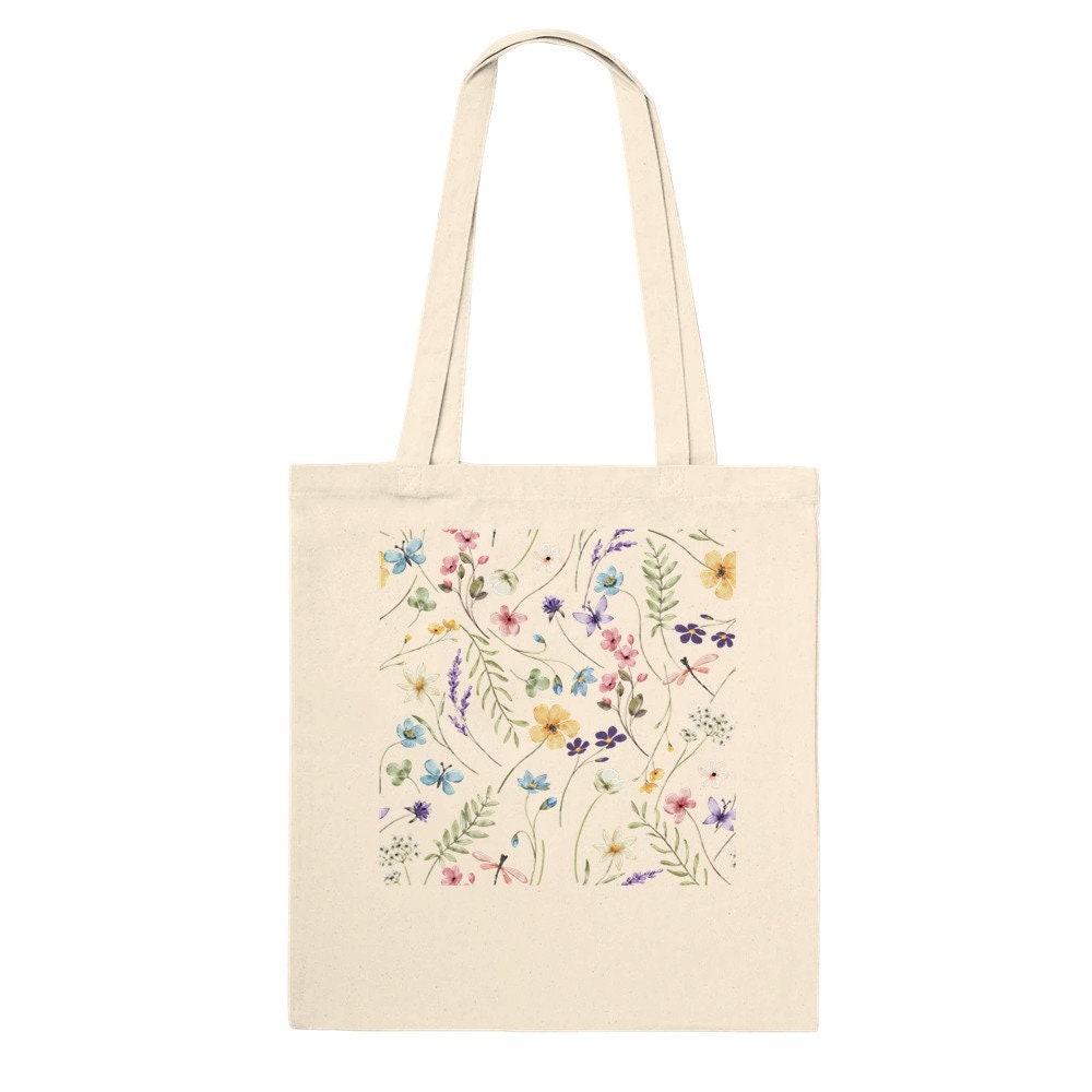 Premium Tote Bag,spring tot bag,botanic tot bag, book bag, gift bag