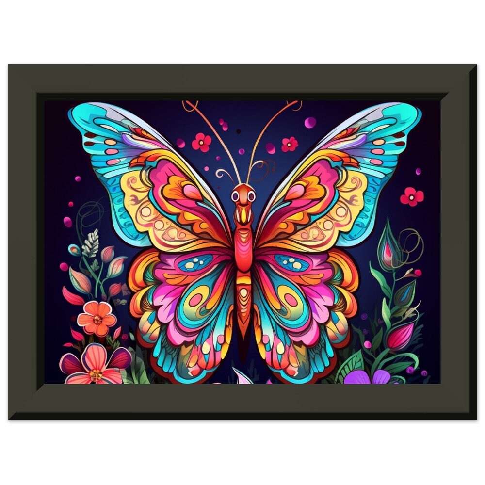 Premium Matte Paper Metal Framed Poster,Bedroom wall art, gift for her/him,butterfly wall art ,house deco