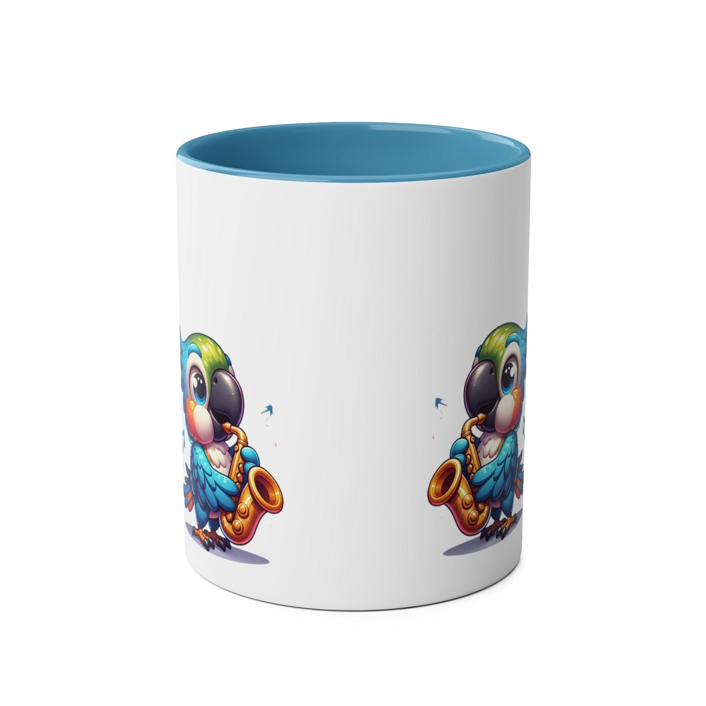 Parrot Music -Two-Tone Coffee Mugs, 11oz