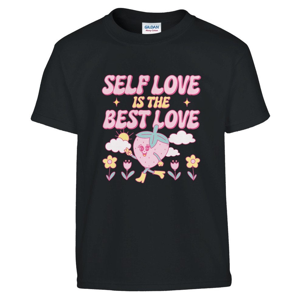 Self love ,funny t-shirt,loose fit Classic Kids Crewneck T-shirt ,unisex | Gildan® 5000B ,graphic quote humour shirt, positivity funny tee