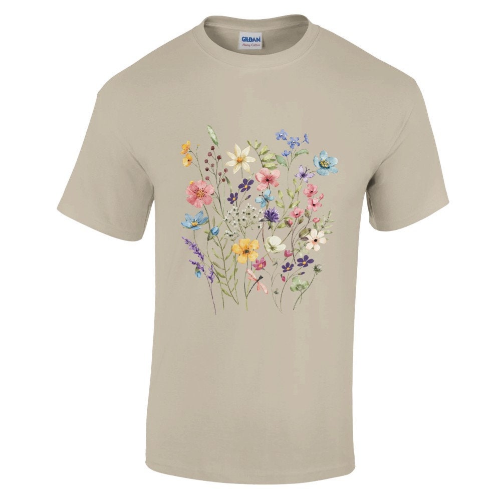 Heavyweight Unisex Crewneck T-shirt | Gildan® 5000,Floral shirt,Botanic Shirt,Gift  Shirt