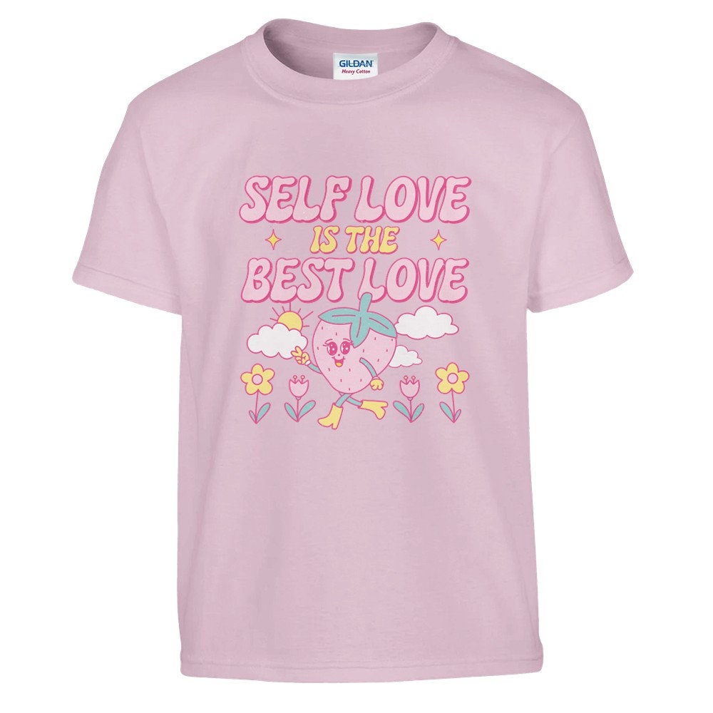 Self love ,funny t-shirt,loose fit Classic Kids Crewneck T-shirt ,unisex | Gildan® 5000B ,graphic quote humour shirt, positivity funny tee
