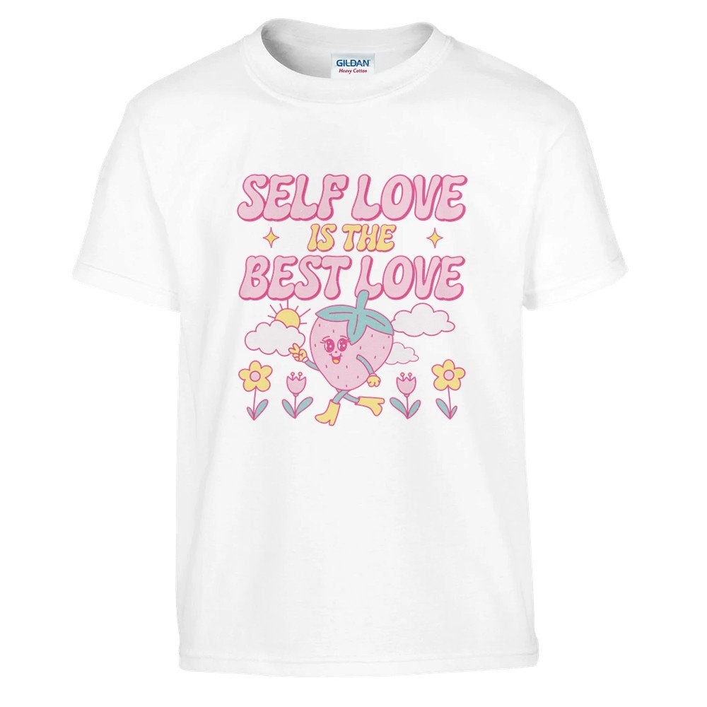 Self love ,funny t-shirt,loose fit Classic Kids Crewneck T-shirt ,unisex | Gildan® 5000B ,graphic quote humour shirt, positivity funny tee