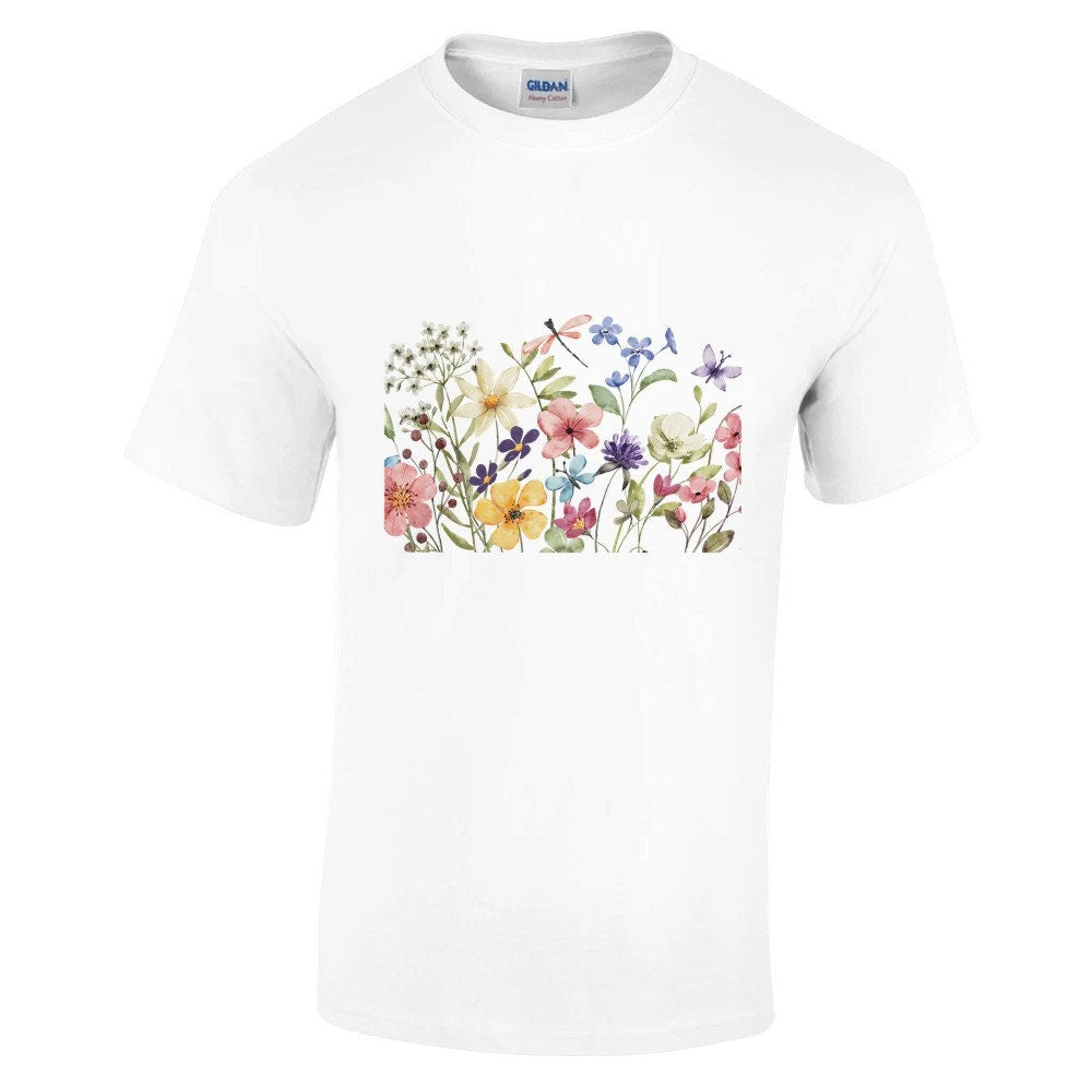 Heavyweight Unisex Crewneck T-shirt | Gildan® 5000,cute Tee,Floral T-shirt