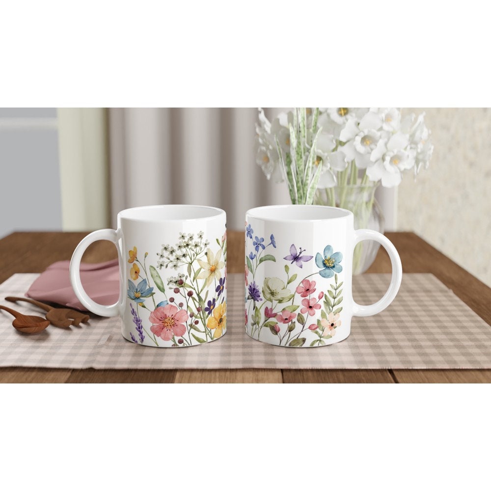 11oz Ceramic Mug,coffee mug,Tea mug,Floral mug,Gift mug