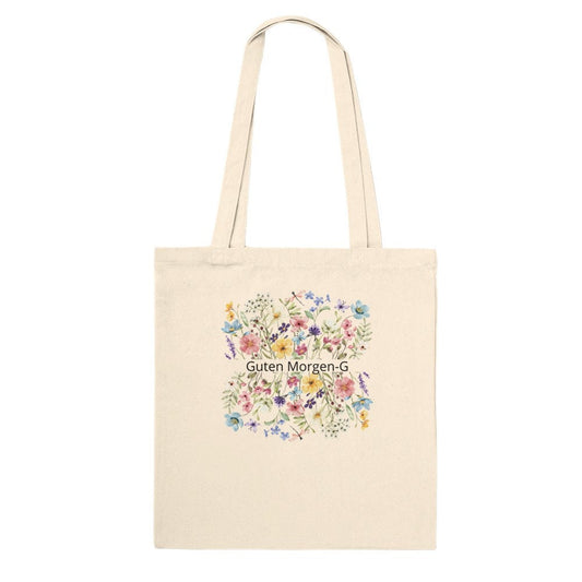 Premium Tote Bag,funny Bag,Floral bag,Cute  German greeting text,Gift Bag