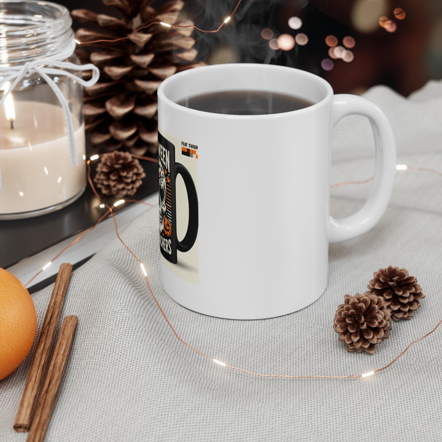 White Ceramic Mug, 11oz,halloween mug,Trick or Treat cup,Coffee mug ,Halloween vibes